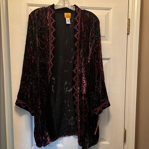Ruby Road Elegant Black and Purple Kimono. Size large